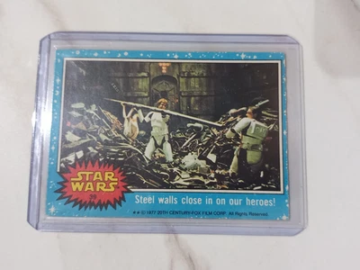 Star Wars 1977 Topps Card Blue Series 1  Luke Skywalker Walls No. 39 Original 💥 - Image 1 of 2