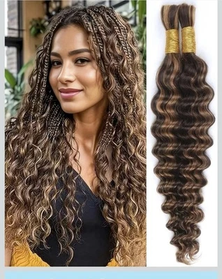 Deep Curly Human Braiding Hair for Boho Braids 2 Bundles 20 Inch 100g - Image 1 of 4