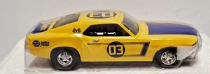 Ertl Collectible 1969 Ford Mustang Napa Yellow w Blue hood trunk and trim NOB - Picture 1 of 8