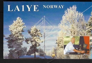 Tarjeta de radio QSL CB "LA1YE, foto de John/antena, torre/árboles", Noruega (Q8905) - Imagen 1 de 2