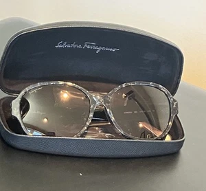 Women's Salvatore Ferragamo Sunglasses Butterfly Style, Black SF885SA, Case - Picture 1 of 8