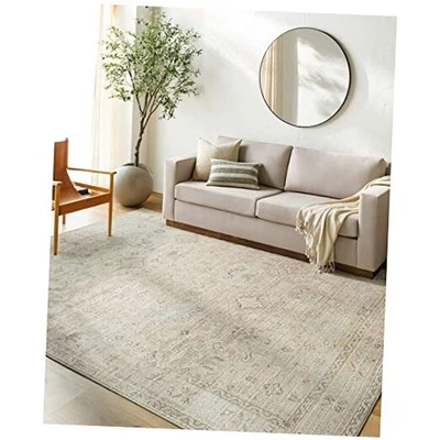  Alfombra medallón vintage Becki Owens Marlene, 3'11" x 5'7", crema  Foto 1 de 4