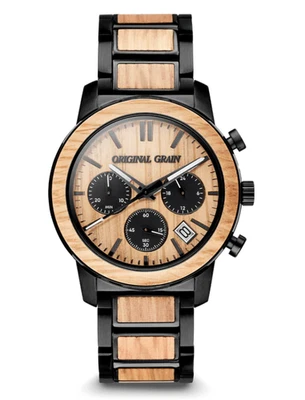 BRAND NEW ORIGINAL GRAIN BARREL CHRONO 42MM  WHISKEY BLACK MENS WATCH - Image 1 of 2