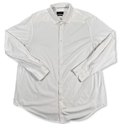 Bugatchi Shirt Men’s 2XL White Ooohcotton Tech 8 Way Stretch Button Up - Image 1 of 4