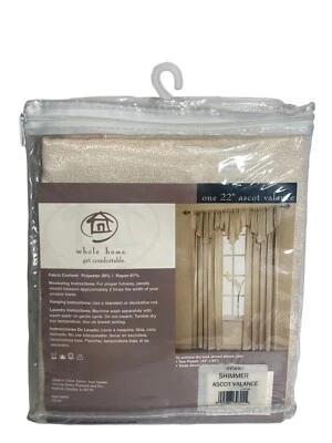 Sears Roebuck Ascot Cenefa Borla Brillante 22" x 42" Marfil Crema Nuevo Antiguo Stock Foto 1 de 4