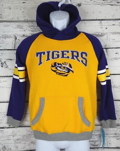 LSU Tigers Purple Yellow Hooded Sweatshirt Size Youth Medium (10/12) - NEW - Picture 1 of 4