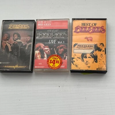 3 x Bee Gees Cassette Tapes Here At Last Live Vol.1 Best of Bee Gees Children - Image 1 of 4