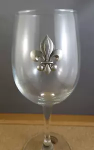 Vintage Heritage Metal Works Weinglas Zinn Fleur de Lis Verzierung 8" - Bild 1 von 12