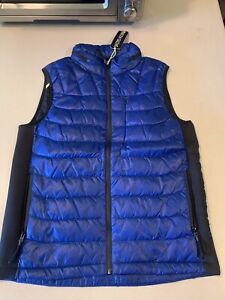New Men's Body Glove Down Vest Color Blue  Size M Retail Price $250