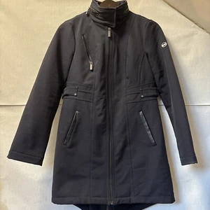 Michael Kors Coat Jacket Size Small Zip-Up Raincoat With Hood - Black - Picture 1 of 21