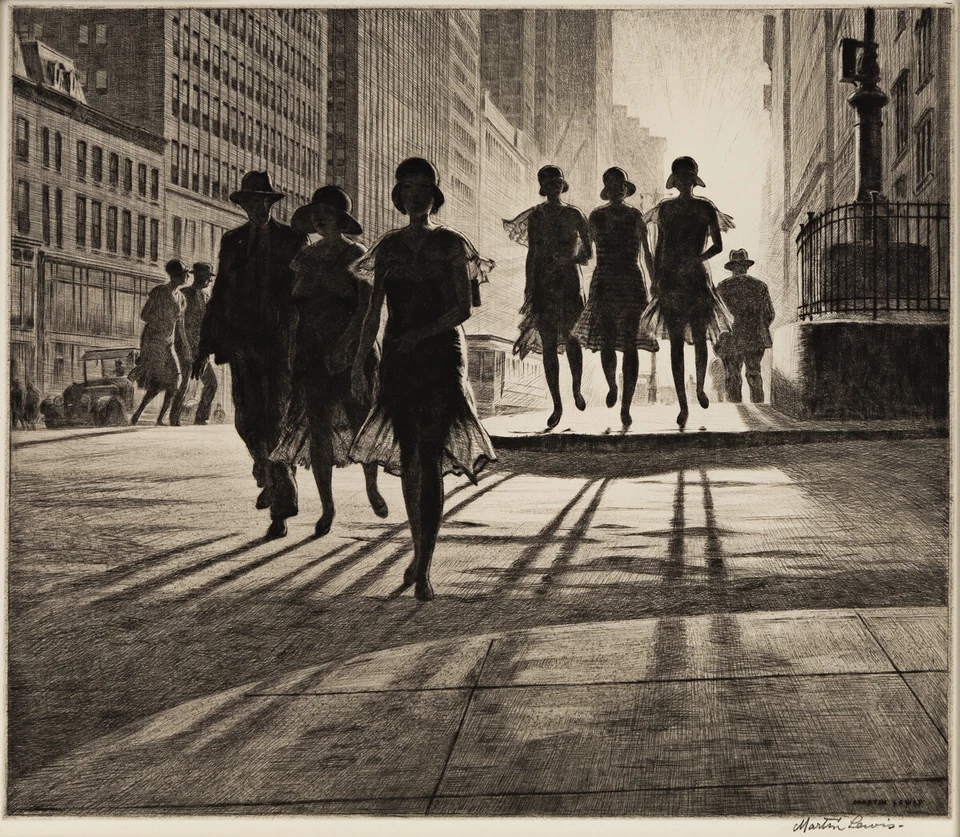MARTIN LEWIS : Shadow Dance : 1930 : Archival Quality Art Print - Image 1 of 1