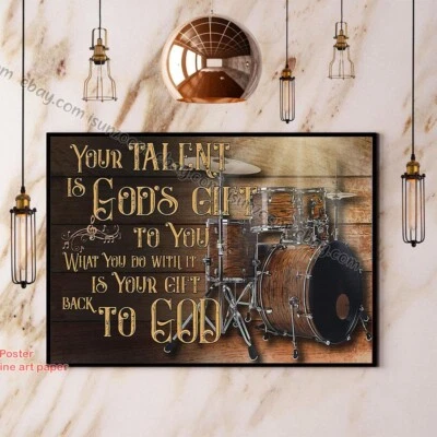 Póster de papel de regalo Drummer Your Talent Is Gods sin marco arte de pared decoración Foto 1 de 4