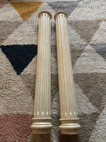 2 Beautiful Solid Wood Round Columns Pillars Architectural Greek Roman 57” Tall Cover