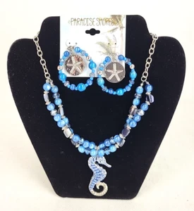 Paradise Shores Sea Horse Halskette Ohrring Set - Bild 1 von 2