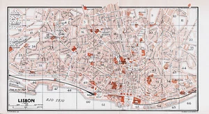 Lisbon Lisboa 1929 mapa orig + guía inglés (24 p.) Castelo Comercio Marinha - Picture 1 of 2