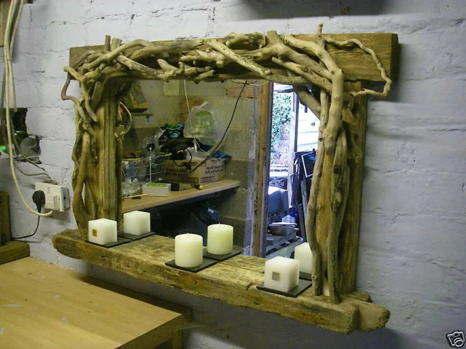 Sculptured Driftwood Mirror - Image 1 of 1