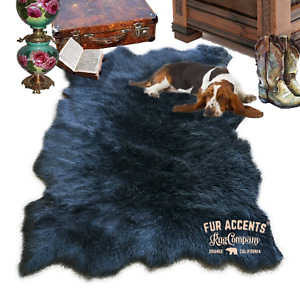 Faux Fur Area Rug , Sheepskin Shape, Plush Shag, All Sizes, Colors, Made in USA