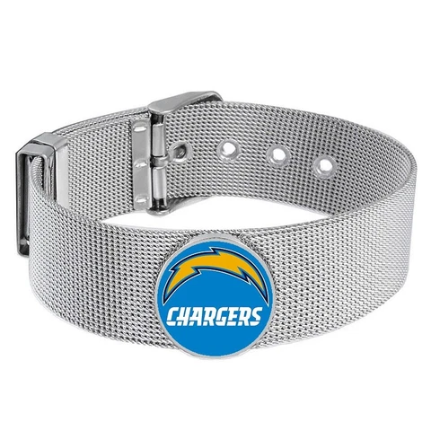 Los Angeles LA Chargers Mens Womens Silver Adjustable Bracelet w Gift Pkg D6 Cover