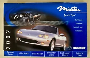 2002 Mazda Miata Quick Tips Reference Guide 5 1/4”x 3 1/4” - Picture 1 of 11