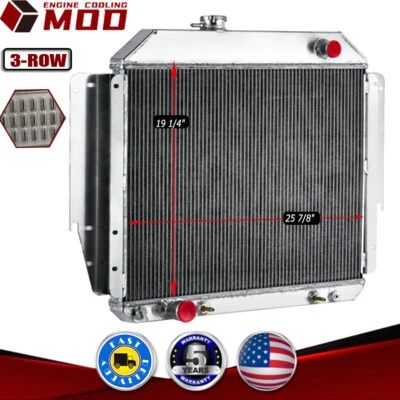 3Row Radiator Fit Ford E100 E150 E250 E350 Econoline Club Wagon 5.8L V8 AT 79-91 - Image 1 of 4