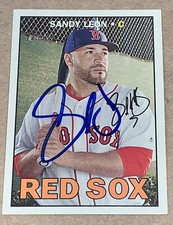 Sandy Leon SIGNED 2016 Topps Heritage RC Card #682 Auto Boston Red Sox