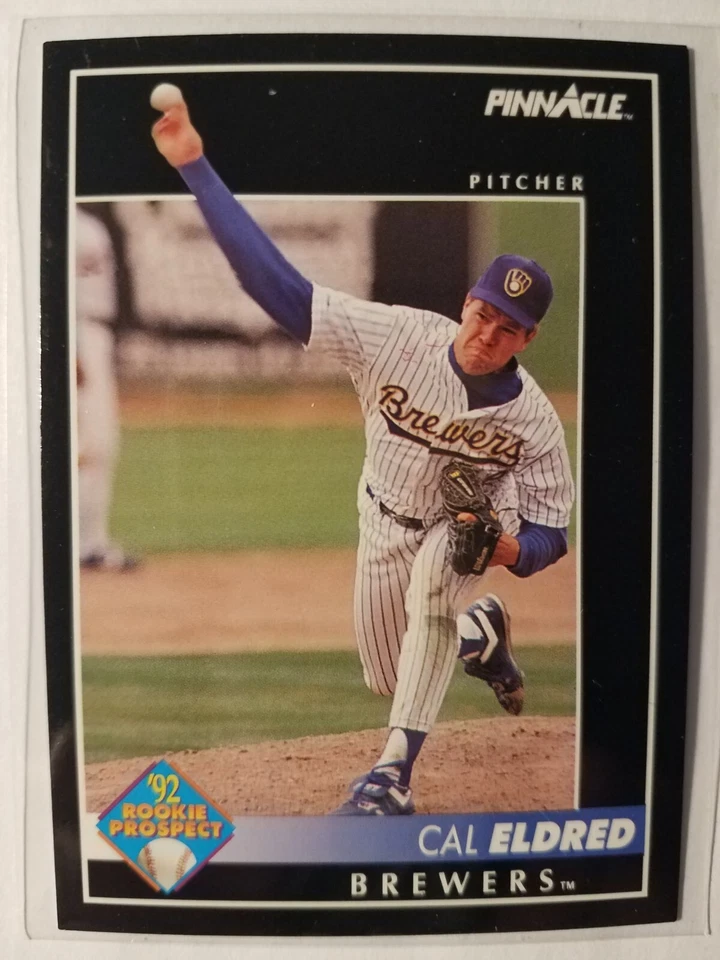 CAL ELDRED BREWERS 1992 "ROOKIE PROSPECT" PINNACLE BASEBALL CARD #249 - Image 1 of 1