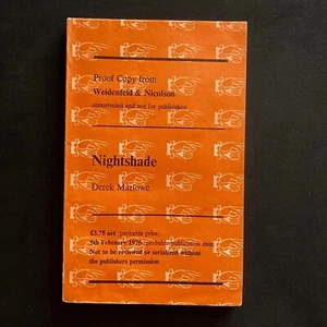 Derek Marlowe - Nightshade - Weidenfeld & Nicholson - Uncorrected Proof - 1976 - Picture 1 of 3