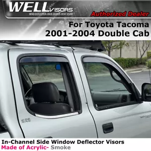 WELLvisors For Toyota Tacoma 4Dr 2001-2004 Window Visors In-Channel Deflectors - Foto 1 di 5