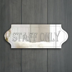 STAFF ONLY Door Sign Plaque Signage Personalise Name/Room Acrylic Mirror Gift - Picture 1 of 11