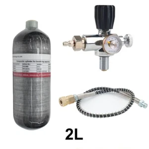 2L Carbon Fiber Cylinder High Pressure Fill Station Tank Regulator Scuba Diving - Picture 1 of 27