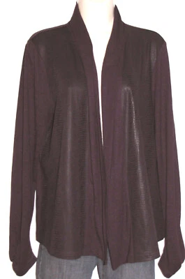 Cárdigan abierto para mujer Calvin Klein talla XL púrpura profundo con paneles de piel de serpiente sintética Foto 1 de 3