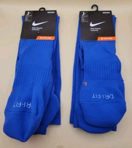 2X Nike Classic Cushioned Knee High Soccer Socks - Medium (M6-8) Dri-Fit BLUE - Picture 1 of 4