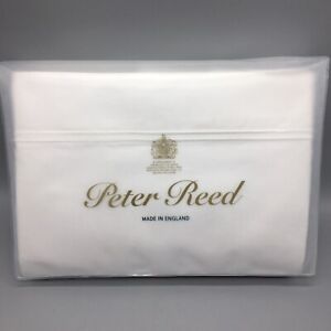 Peter Reed 2 Row White Satin Cord QUEEN Sheet Set Egyptian 210tc Cotton England