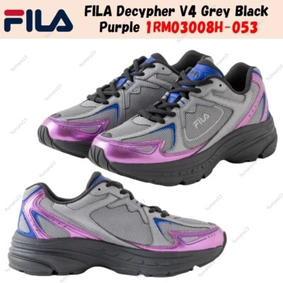 FILA Decypher V4 Gris Negro Púrpura 1RM03008H-053 Hombres Talla - Imagen 1 de 4