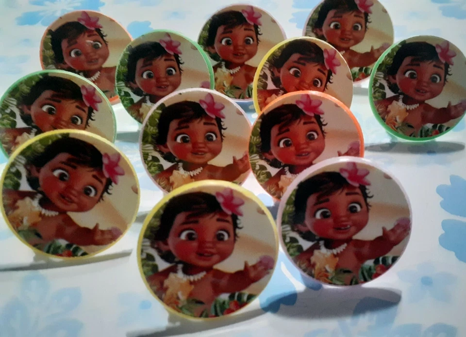 Moana Baby -12 Anillos Cupcake - Favores de Fiesta Niños Botín Cumpleaños Niños-  Foto 1 de 1