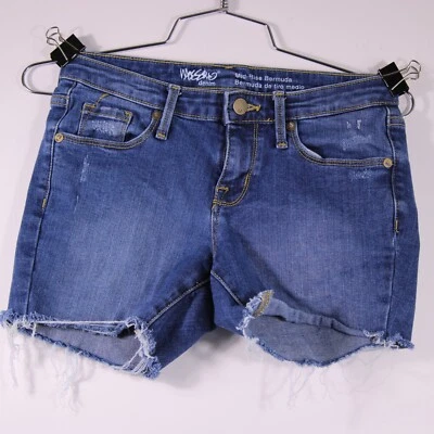 Pantalones Cortos Mossimo Para Mujer Talla 00/R Azul Tiro Medio Bermudas Elastizados Denim - (26 x 3.5) Foto 1 de 4