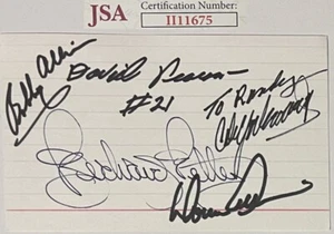 NASCAR Legends Bobby-Donnie Allison/Petty signed 3x5 Index Card 5 sigs Randy JSA - Picture 1 of 1