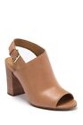 14th & Union Asher Block Heel Sandal, Brown Faux Leather, Women Size 8.5 NEW