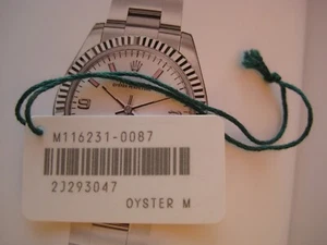 GENUINE ROLEX DATEJUST 36 ROLESOR 116231 WATCH OYSTER M WHITE PRICE HANG TAG - Picture 1 of 11