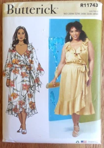 NEU Butterick Muster R 11743 Misses' Plus Gr. 30W-38W Kleid mit Variationen*Schärpe - Bild 1 von 2