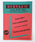 Age Bicycle Catalog Behnke Berlin 1939 Motorcycle Accessories