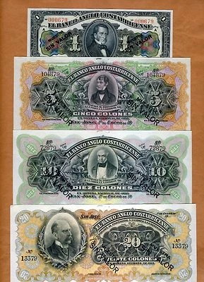 Commemorative Costa Rica Specimen Set 1;5;10;20 ND (L.1917) 1963 aUNC Rare - Image 1 of 4