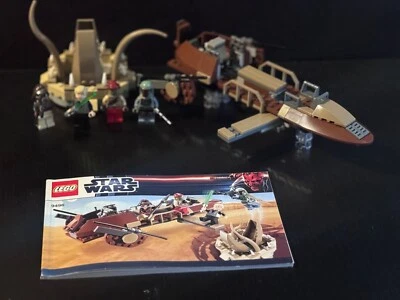 Lego 9496 Star Wars Desert Skiff w/ All Minifigures Boba Fett & Manual (no box) - Image 1 of 4
