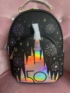 Disney 50th Anniversary Finale WDW Castle Fireworks Loungefly Mini Backpack 2023 - Picture 1 of 7