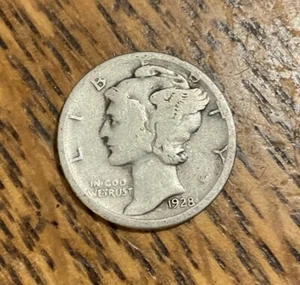 1928-S MERCURY DIME - FREE SHIPPING - Picture 1 of 2