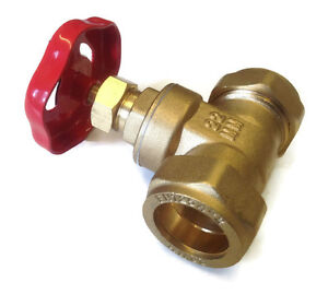 Gate Valve Brass Compression Fitting With Olives: 15mm, 22mm, 28mm