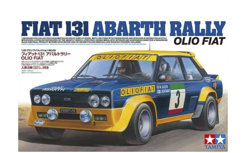 TAMIYA 20069 FIAT 131 ABARTH OLIO FIAT  #3 ALEN  1/20 RALLY SCALE CAR KIT - Immagine 1 di 1