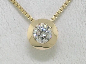 Colgante solitario brillante deslizante 585 oro amarillo 14 quilates oro 1 brillante 0,25 quilates VS - Imagen 1 de 4