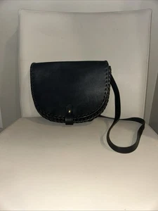 Bolso Bandolera Madewell Whipstitch Boho Hippie Negro Cuero Natural Eslinga - Imagen 1 de 11