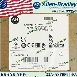 22A-A8P0N114/A New in Box AB PowerFlex 4-1.5 kW 2HP AC Drive Free Ship US Stock - Picture 1 of 5